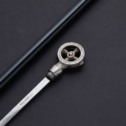 watch cane camping custom handmade stainless steel stick Durable Self-Defense Tool with Unique Ripple Patterns mk5160m
