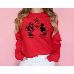 Mickey and Minnie Kissing Sweatshirt | Disney Sweatshirt | Unisex Fit