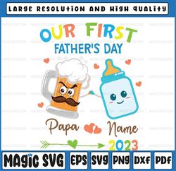 Personalized Our First Father's Day Svg, Baby svg, New Dad Father's Day Svg, Father's Day Svg, Dad Life Svg
