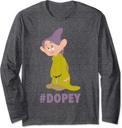 Disney Snow White Dopey Hashtag Portrait Long Sleeve