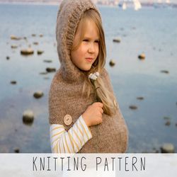 Hooded Cowl KNITTING PATTERN Kids Hoodie Knit Pattern Pocket Cowl Pattern with Hood Toddler Snood Knitting Pattern Knit