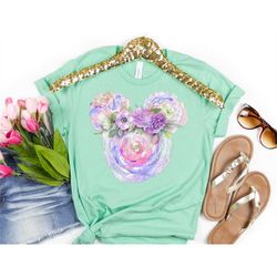 Floral Purple Minnie Mouse Shirt| Disney Shirts|  Disney Shirts for Women| Epcot Shirt| Flower and Garden Festival Shirt