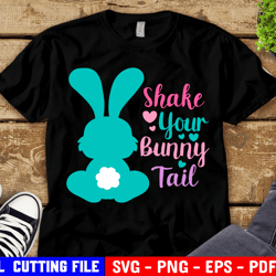 Shake Your Bunny Tail Svg, Easter Bunny Svg, Cotton Tail Svg, Baby Girl Easter Shirt, Kids Easter Svg Files For Cricut
