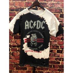Custom Distressed, Vintage Inspired ACDC T-Shirt, M