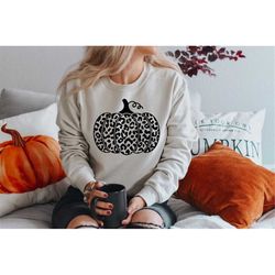 Leopard Pumpkin Sweatshirt |  Fall Sweatshirt | Unisex Fit