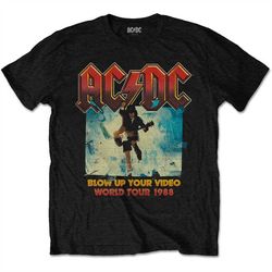 AC/DC Blow Up Your Video World Tour Angus Young OFFICIAL Tee T-Shirt Mens Unisex