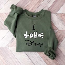 I Love Disney Sweatshirt - Disney Matching Shirt - Disney Mickey Minnie & Friends Tee - Mickey Ears - Disneyland Shirt -