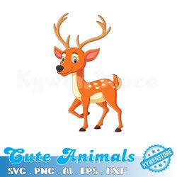 Deer Svg, Deer Png, Nature Deer Svg, Mountains Svg, Animals Svg, Deer Silhouette, Deer Clipart, Cut File For Cricut
