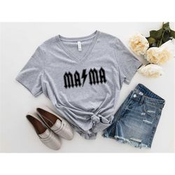 ACDC Mama Shirt, Gift For Mom, Rocker Mama Shirts, ACDC T-shirts, Mom Shirts, Christmas Gift, Mother's Day Gift Shirt, m