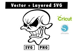 Skull Banner svg & png files for cricut machine , anime svg , manga svg , Goku svg