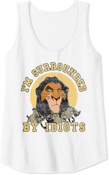 Disney The Lion King Scar Surrounded By Idiots Block Text Tank Top