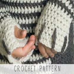 CROCHET PATTERN toddler sweater x Cat sweater crochet pattern x Easy pullover, hat crochet pattern x Kids jumper crochet