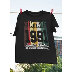 Vintage 1991 Limited Edition Classic T-Shirt, Limited Edition Shirt, Since 1991 Shirt, Classic 30Th Birthday Gift