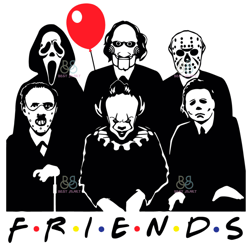 Friends Horror Characters Svg,  Halloween Svg, Halloween Friends Svg, Killer Svg, Halloween Movies Svg