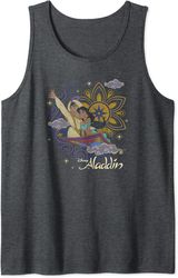 Disney Aladdin Jasmine & Aladdin Flying Carpet Floral Poster Tank Top