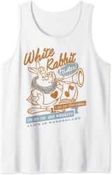 Disney Alice In Wonderland White Rabbit Outlined Text Poster Tank Top
