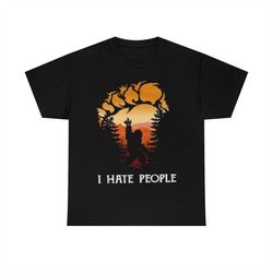 Bigfoot Hiking Fuck I Hate People T-Shirt