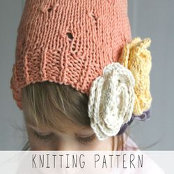 KNITTING PATTERN summer lace hat x Girls hat knit pattern x Sun hat knitting pattern x Light summer knitting x Hat Mia