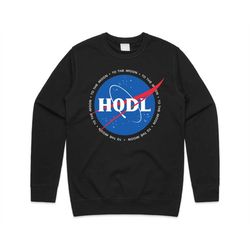 HODL To The Moon Space Jumper Sweater Sweatshirt Crypto Cryptocurrency Bitcoin Doge Coin