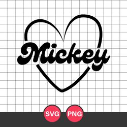 Mickey Heart Svg, Mickey Svg, Mickey Clipart, Disney Svg, Png Digital File