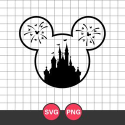 Mickey Castle Firewroks Svg, Mickey Svg, Disney Svg, Png Digital File