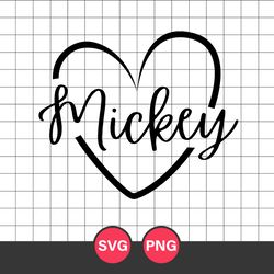 Mickey Heart Svg, Mickey Svg, Mickey Cricut, Disney Svg, Png Digital File