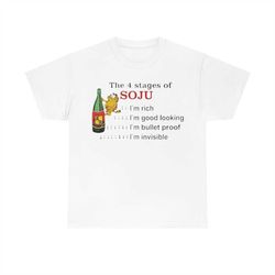 Garfield The 4 Stages Of Soju I'm Rich I'm Good Looking T-shirt