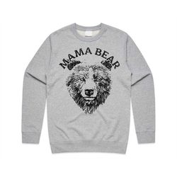 Mama Bear Illustration Jumper Sweater Sweatshirt Cute Shirt Mom Mum Mother Women's Gift