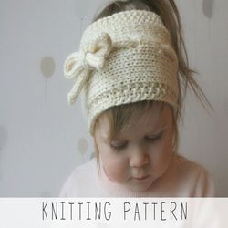 KNITTING PATTERN simple headband x Girls easy headband knit pattern x Easy knit headband x Beginners ear warmer pattern