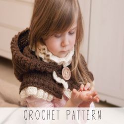 CROCHET PATTERN hooded cowl x Romantic hooded cowl crochet patten x Girls winter hat pattern x Snood pattern x Crochet