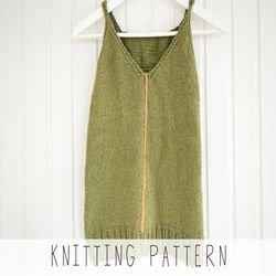 Tank Top KNITTING PATTERN V-neck Top Knit Pattern Basic Top Pattern Knit Camisole Summer Knitting Beginner Pattern