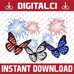 Cute Butterflies American Flag Firework Independence Day 4th Of July, Memorial day, American Flag, Independence Day PNG