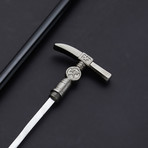 HAMMER  cane custom handmade stainless steel stick Durable Self-Defense Tool with Unique Ripple Patterns mk5165m