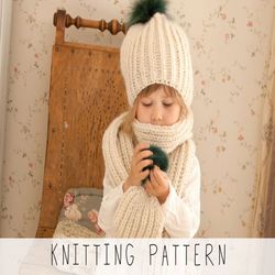 knitting pattern ribbed hat x slouch hat knit pattern x kids scarf knitting pattern x slouchy hat knit x fisherman's