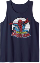 Marvel Amazing Spider-Man Vintage Circle Portrait Logo Tank Top