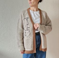 Crochet wool cardigan pattern women