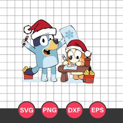 Bluey And Bingo Dog Christmas Svg, Bluey And Bingo Png, Bluey Chritmas Svg, Bluey Svg, Png Dxf Eps Digital File