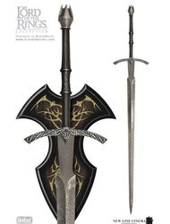 Lord of the Rings Handmade Replica sword of the Witchking with wall palque and Leather sheath groomsman gift Christmas