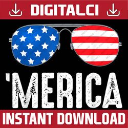 4th of July Merica USA American Pride Sunglasses Fun Memorial day, American Flag, Independence Day PNG File Sublimation