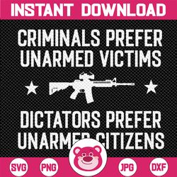 Criminals Prefer Unarmed Victims Svg, Dictator Prefer Unarmed Citizens Svg, Saying Funny, Svg, Png, Dxf, Digital Downloa