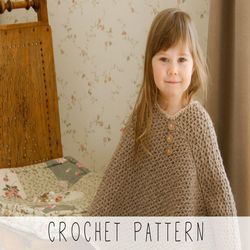CROCHET PATTERN basic poncho x Beginners crochet pattern x Cape pattern x Kids poncho x Easy crochet pattern toddler