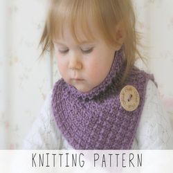 KNITTING PATTERN kids cowl x Easy kids cowl knit pattern x Boys cowl knitting pattern x Wee bandana kitting pattern