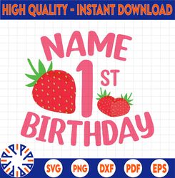 Personalized Name And Age Sweet One Strawberry Birthday Svg, Matching Strawberry Birthday Png, Family Matching Strawberr