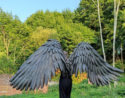 Large waving/movable crow Black wings Cosplay Costume/raven giant wearable wings for photo shoots/props/Devil,Maleficent