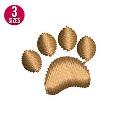 Paw print embroidery design, Machine embroidery pattern, Instant Download