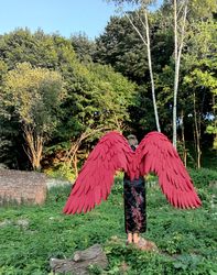 Large movable Red wings/Hawks from My Hero Academia Cosplay Costume/Phoenix/Firebird wings of fire/photo props