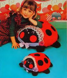 Large and Small Ladybird Sewing Pattern - Stuffed Toy Two Sizes 18" and 24" long - vintage cutting patterns Digital PDF
