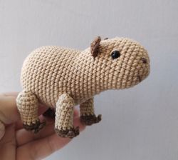 Crochet capybara pattern, capybara amigurumi, baby capybara