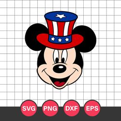 USA Flag Mickey Svg, USA Flag Ears Boy Svg, 4th Of July Stitch Svg, Patriotic Boy Svg, Png Dxf Eps Digital File
