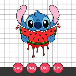 Stitch Watermelon Svg, Stitch Svg, Watermelon Svg, Cartoon Svg, Png Dxf Eps File